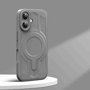 For iPhone 16 Armor MagSafe Magnetic TPU Hybrid PC Phone Case(Shallow Grey)