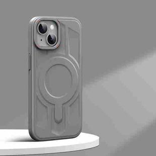 For iPhone 15 Armor MagSafe Magnetic TPU Hybrid PC Phone Case(Shallow Grey)