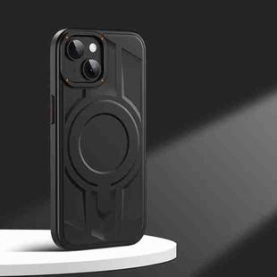 For iPhone 15 Armor MagSafe Magnetic TPU Hybrid PC Phone Case(Sagacity Black)