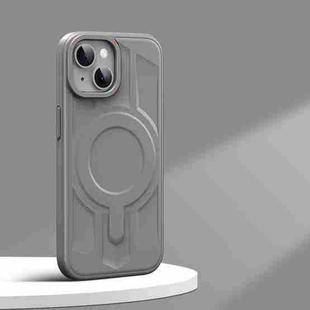 For iPhone 14  Armor MagSafe Magnetic TPU Hybrid PC Phone Case(Shallow Grey)