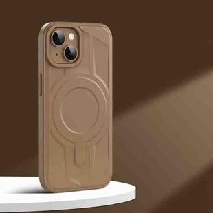 For iPhone 14  Armor MagSafe Magnetic TPU Hybrid PC Phone Case(Desert Gold)