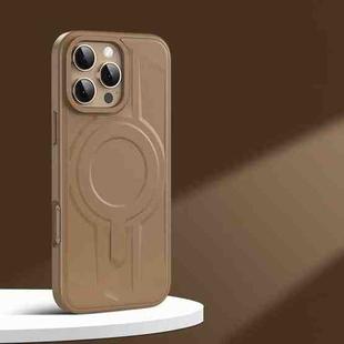 For iPhone 14 Pro Max Armor MagSafe Magnetic TPU Hybrid PC Phone Case(Desert Gold)