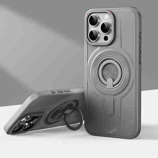 For iPhone 13 Pro Armor MagSafe TPU Hybrid PC Phone Case with Ring Holder(Shallow Grey)