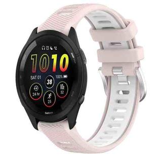 For Garmin 22mm xDfind Sports Two-Color Steel Buckle Silicone Watch Band(Pink+White)