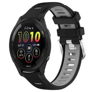 For Garmin 22mm xDfind Sports Two-Color Steel Buckle Silicone Watch Band(Black+Grey)