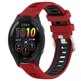 For Garmin 22mm xDfind Sports Two-Color Steel Buckle Silicone Watch Band(Red+Black)