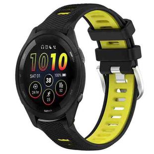 For Garmin 20mm xDfind Sports Two-Color Steel Buckle Silicone Watch Band(Black+Lime Green)