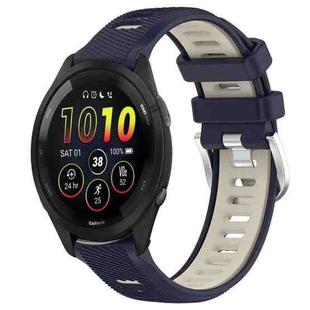 For Garmin 20mm xDfind Sports Two-Color Steel Buckle Silicone Watch Band(Midnight Blue+Starlight)