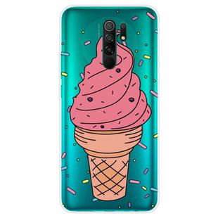 For Xiaomi Redmi 9 Coloured Drawing Pattern Highly Transparent TPU Protective Case(Big Cone)
