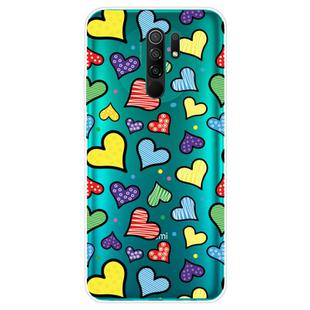 For Xiaomi Redmi 9 Coloured Drawing Pattern Highly Transparent TPU Protective Case(Love)