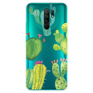 For Xiaomi Redmi 9 Coloured Drawing Pattern Highly Transparent TPU Protective Case(Icactus)