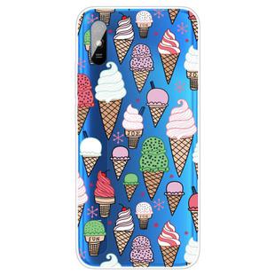 For Xiaomi Redmi 9A Coloured Drawing Pattern Highly Transparent TPU Protective Case(Ice Cream)