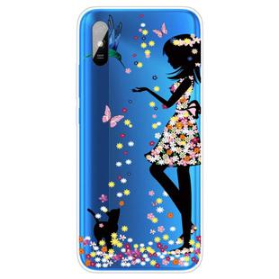 For Xiaomi Redmi 9A Coloured Drawing Pattern Highly Transparent TPU Protective Case(Girl)