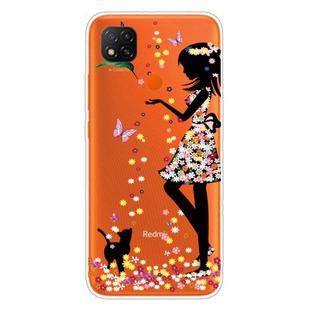 For Xiaomi Redmi 9C Coloured Drawing Pattern Highly Transparent TPU Protective Case(Girl)