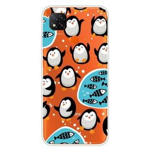 For Xiaomi Redmi 9C Coloured Drawing Pattern Highly Transparent TPU Protective Case(Penguin)