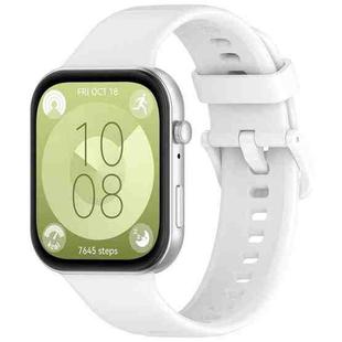 For Huawei Watch Fit3 xDfind Colorful Buckle Silicone Sports Watch Band(White)