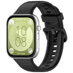 For Huawei Watch Fit3 xDfind Colorful Buckle Silicone Sports Watch Band(Black)