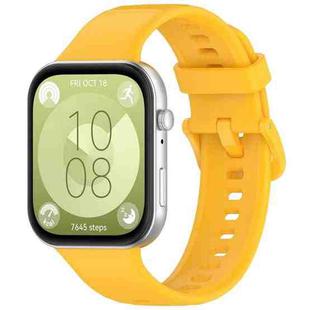 For Huawei Watch Fit3 xDfind Colorful Buckle Silicone Sports Watch Band(Yellow)
