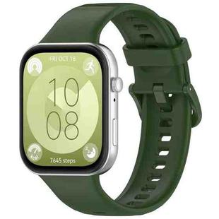 For Huawei Watch Fit3 xDfind Colorful Buckle Silicone Sports Watch Band(Army Green)
