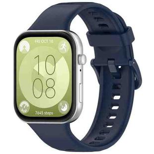 For Huawei Watch Fit3 xDfind Colorful Buckle Silicone Sports Watch Band(Midnight Blue)