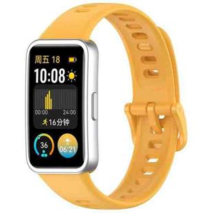 For Huawei Band 10 / 9 / 8 xDfind Nail Button Glossy Silicone Watch Band(Yellow)