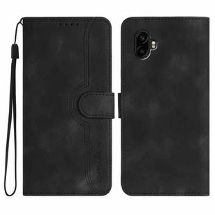For Samsung Galaxy XCover7 Pro Heart Pattern Skin Feel Leather Phone Case(Black)