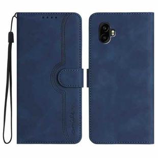 For Samsung Galaxy XCover7 Pro Heart Pattern Skin Feel Leather Phone Case(Royal Blue)