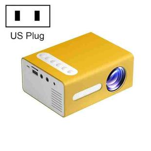 T300 25ANSI LED Portable Home Multimedia Game Projector, US Plug(Yellow)