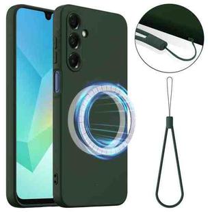 For Samsung Galaxy A26 5G Shockproof Silicone Magsafe Phone Case(Dark Green)