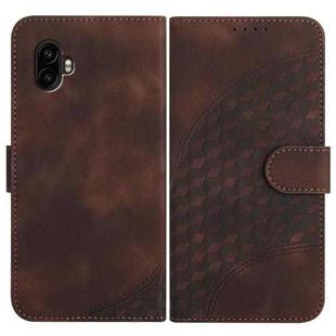 For Samsung Galaxy XCover7 Pro Elephant Head Embossed Phone Leather Case with Lanyard(Coffee)