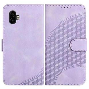 For Samsung Galaxy XCover7 Pro Elephant Head Embossed Phone Leather Case with Lanyard(Light Purple)