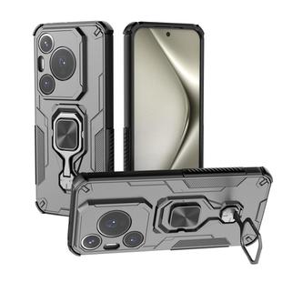 For Huawei Pura 70 Pro Metal Kickstand TPU Hybrid PC Phone Case(Black)