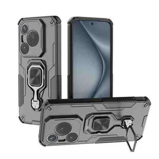 For Huawei Pura 70 Metal Kickstand TPU Hybrid PC Phone Case(Black)