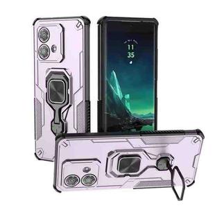 For Motorola Edge 40 Neo Metal Kickstand TPU Hybrid PC Phone Case(Purple)