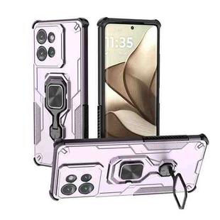 For Motorola Edge 50 Metal Kickstand TPU Hybrid PC Phone Case(Purple)