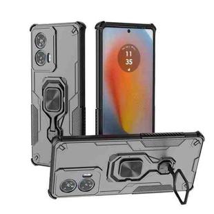 For Motorola Edge 50 Fusion Metal Kickstand TPU Hybrid PC Phone Case(Black)