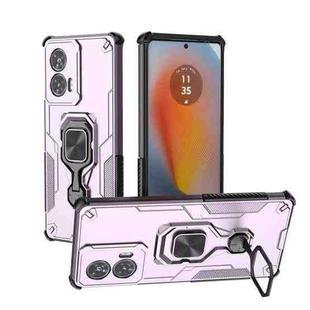 For Motorola Edge 50 Fusion Metal Kickstand TPU Hybrid PC Phone Case(Purple)