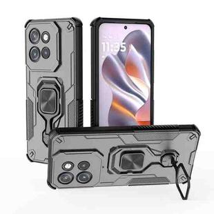 For Motorola Edge 50 Neo Metal Kickstand TPU Hybrid PC Phone Case(Black)
