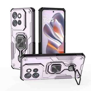 For Motorola Edge 50 Neo Metal Kickstand TPU Hybrid PC Phone Case(Purple)