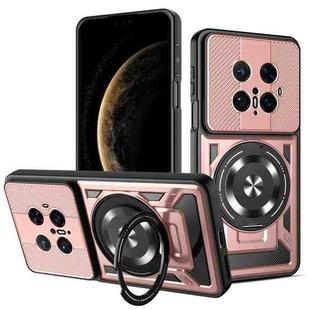 For Huawei Mate 70 Pro Armor Rotating Holder MagSafe Phone Case(Rose Gold)