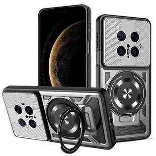 For Huawei Mate 70 Pro Armor Rotating Holder MagSafe Phone Case(Grey)