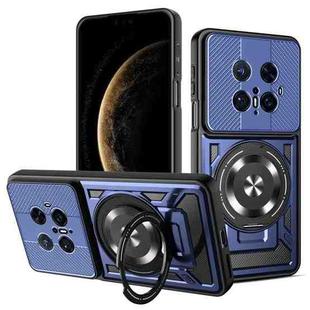 For Huawei Mate 70 Pro Armor Rotating Holder MagSafe Phone Case(Blue)