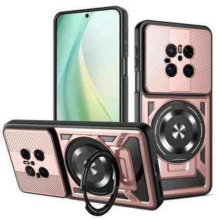 For Huawei Mate 70 Armor Rotating Holder MagSafe Phone Case(Rose Gold)