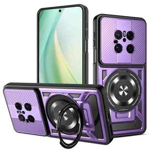 For Huawei Mate 70 Armor Rotating Holder MagSafe Phone Case(Purple)