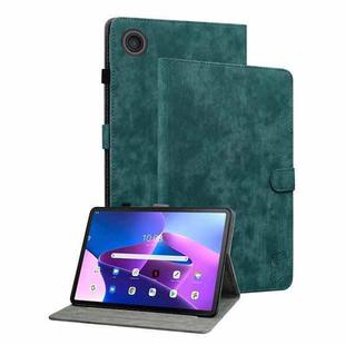 For Lenovo ZhaoYang K10C 10.1 inch Embossed Tiger Pattern Leather Tablet Case(Dark Green)