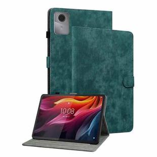 For Lenovo Idea Tab 11 / Xiaoxin Pad 2025 Embossed Tiger Pattern Leather Tablet Case(Dark Green)
