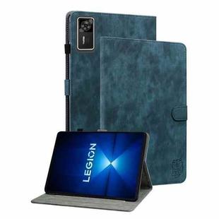 For Lenovo Legion Y700 Gen 4 Embossed Tiger Pattern Leather Tablet Case(Dark Blue)