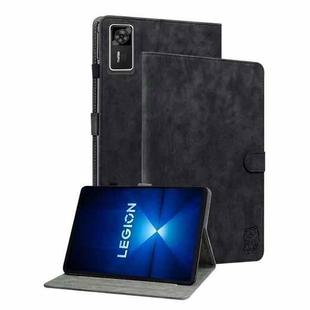 For Lenovo Legion Y700 Gen 4 Embossed Tiger Pattern Leather Tablet Case(Black)