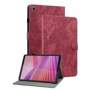 For Lenovo Tab K9 / Tab One Embossed Tiger Pattern Leather Tablet Case(Red)