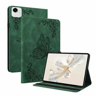 For Honor Pad X9a Butterfly Flower Embossed Leather Tablet Case(Green)